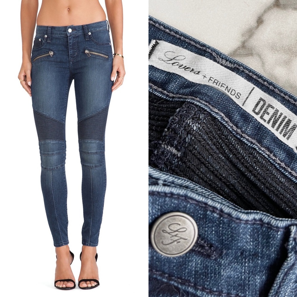 Revolve Lovers + Friends Aaron Moto Skinny Jeans